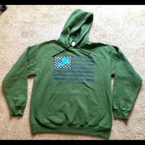 Detroit Lions hoodie size Large L USA army htf